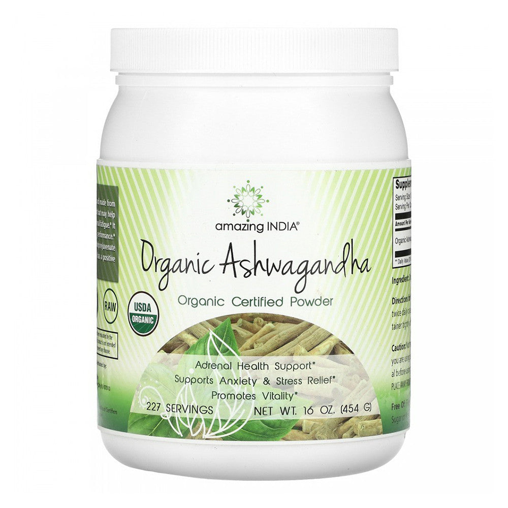 Amazing Nutrition Amazing India Organic Ashwagandha Powder, 16 Oz